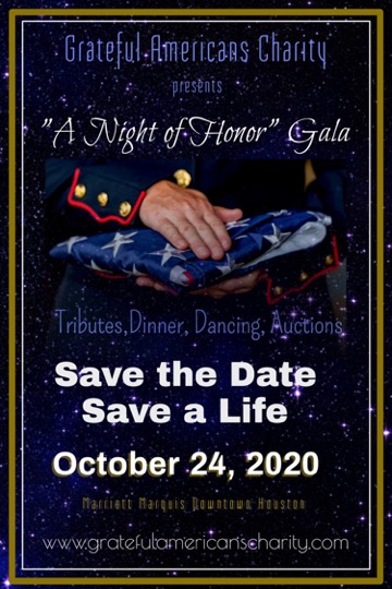 A flyer for the Grateful America Night of Honor Gala held in San Antonio.