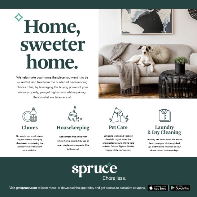 San Antonio Spruce cleaning flyer - home, sweeter home. Explore The Montecristo Apartments in Stone Oak TX - luxury living at its finest!