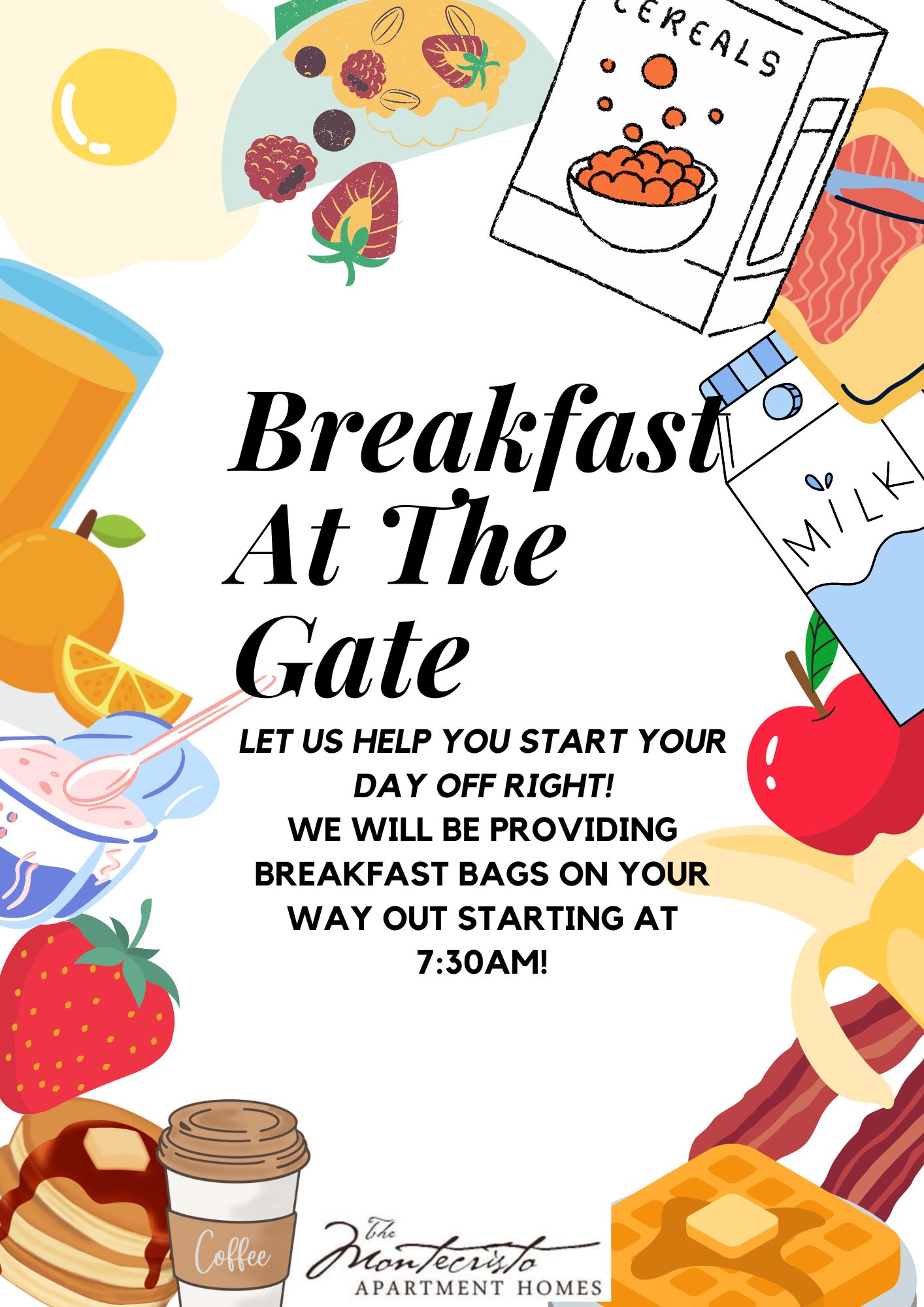 The Montecristo Apartments in Stone Oak TX offers a convenient amenity of breakfast at the gate, making it a sought-after choice for residents looking for Apartments in Stone Oak located in San Antonio.